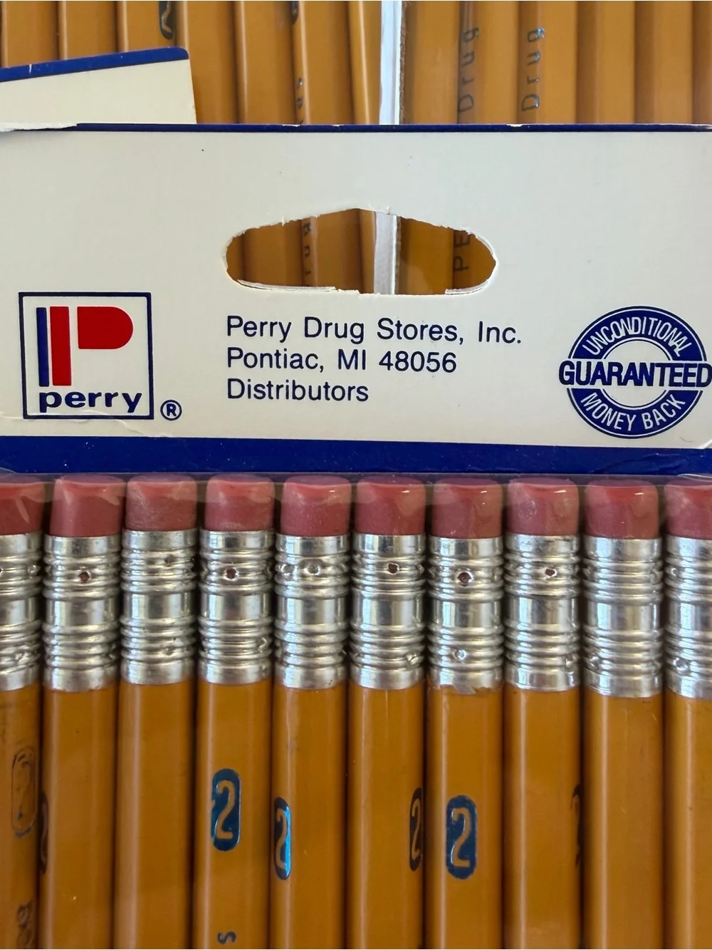 VTG Lot Of 8 packs 1980s Perry Drug Stores Wood No. 2 Pencils Yellow Made in USA